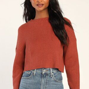 Lulu’s Burnt Orange Cropped Sweater